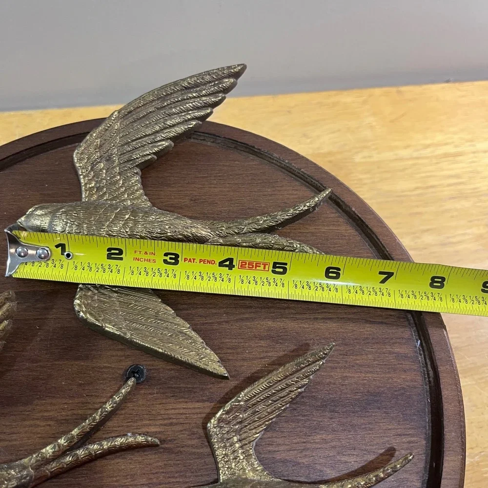 Vtg 1984 Burwood Products Gold Swallow Bird Wall Plaque Set 3 USA 2682-3 MCM